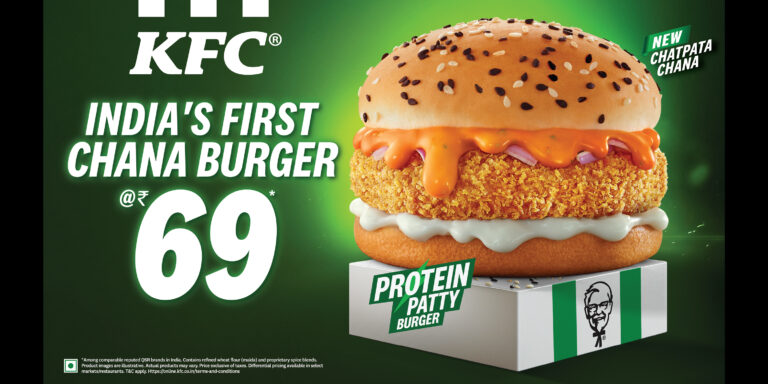 KFC India levels up on protein with the all new Chatpata Chana Burger