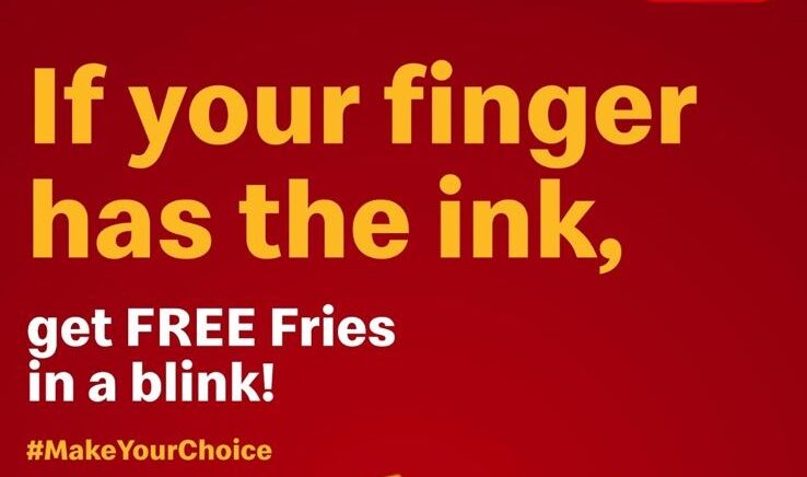 McDonald’s India (W&S) to offer free fries for inked voters across Mumbai and Pune